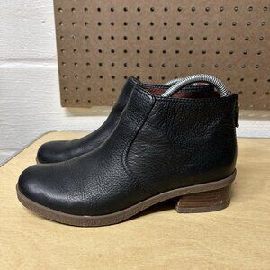 Dansko Becki Leather Ankle Boots Zip Sz 7.5/8 US 38 EU Women’s Black Shoes